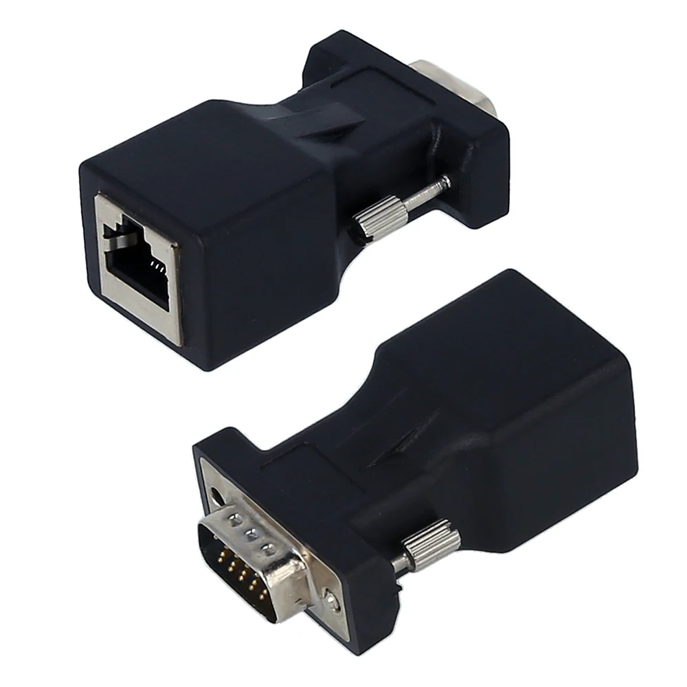 Адаптер VGA к RJ45 2 шт. Переходник папа Ethernet-порт конвертер CAT5e CAT6 сетевой Кабельный
