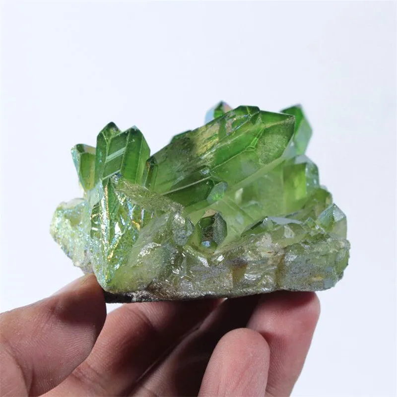 

Титановая аура lemurian cluster образец кристалла кварца point healing