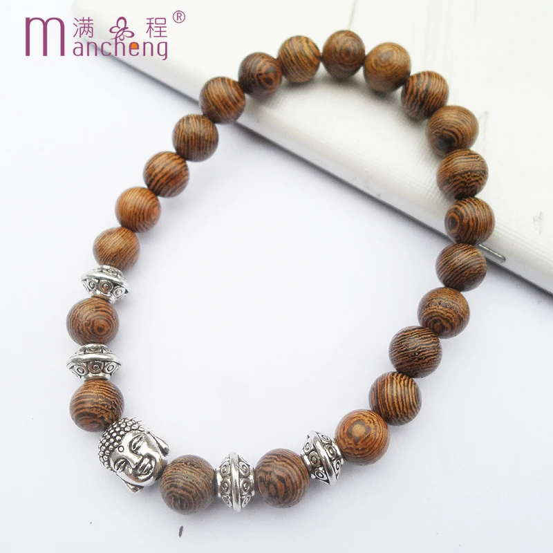 Браслет мужской с деревянными бусинами буддистский браслет из натуральной