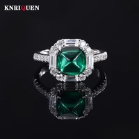 2022 trend womens charms 100 925 sterling silver ring 88mm ruby sapphire emerald ring vintage wedding party fine jewelry gift