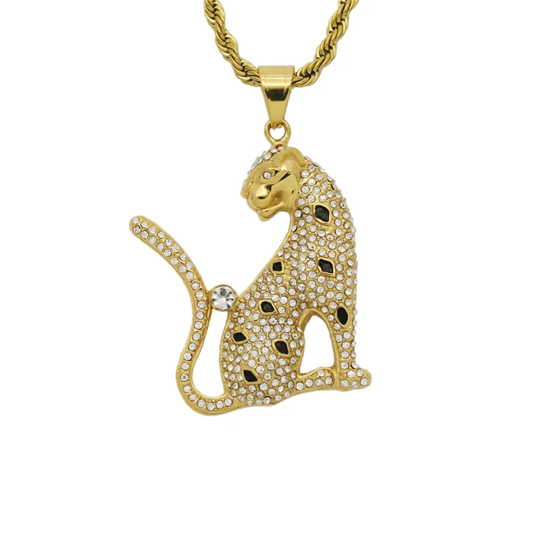 

Simple Leopard Pendants Luxury Designs Gold Color Stainless Steel Chain Necklaces For Women Bijoux Charm Jewelry Gift Accessory