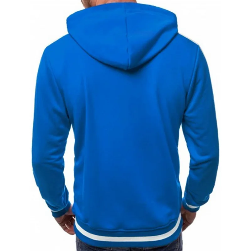 CYSINCOS Pocket Solid Hooded Cardigan Men Zipper Autumn Black Hoodies Coat Men Long Sleeve Sweatshirts Male Jackets Streetwear