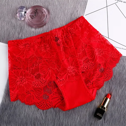 

3Pcs Hot Spuer Elastic High Waist Design Womens Briefs Female Sexy Lace Underwear See-through Lasting Flexibility Personal Pants