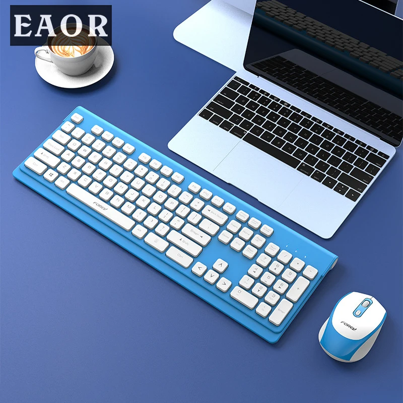 

EAOR универсальная 2,4G Беспроводная клавиатура мышь комбинированная тонкая портативная 104 клавиш Бесшумная игровая Офисная Клавиатура Мышь д...