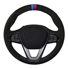 Чехол рулевого колеса автомобиля сделай сам, черная замша ручной работы для BMW G20 G21 G30 G31 G32 X3 G01 X4 G02 X5 G05 X7 G07 Z4 G29