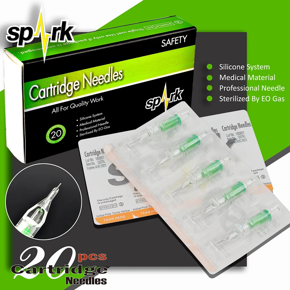 Одноразовые Иглы для татуажа 20 шт. принадлежности RL/RS/M1/RM с картриджем ручка