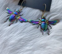psychedelic bee statement earringvictorian bee earrings vintage stylebumble bees bee lover gift unique earrings