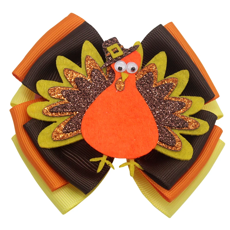 5 дюймов благодарения банты для волос Турция лук бутик пламя ручной работы