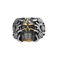new men rings skull stainless steel rings hip hop punk rock bands fashion jewelry for men christmas gift accessories