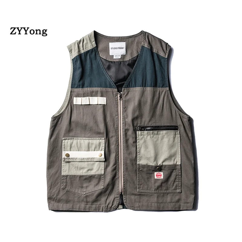 Жилет мужской весенне-летний осенний тонкий дышащий с несколькими карманами