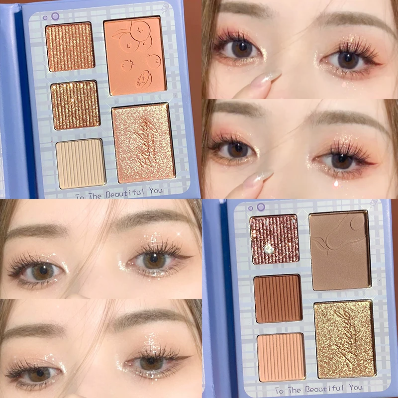 

SUIKONE Eye Shadow Pearly Lustre Pumpkin Color Earth Color Not Smudge Eyeshadow Compact Rose Makeup Tools For Women Beauty