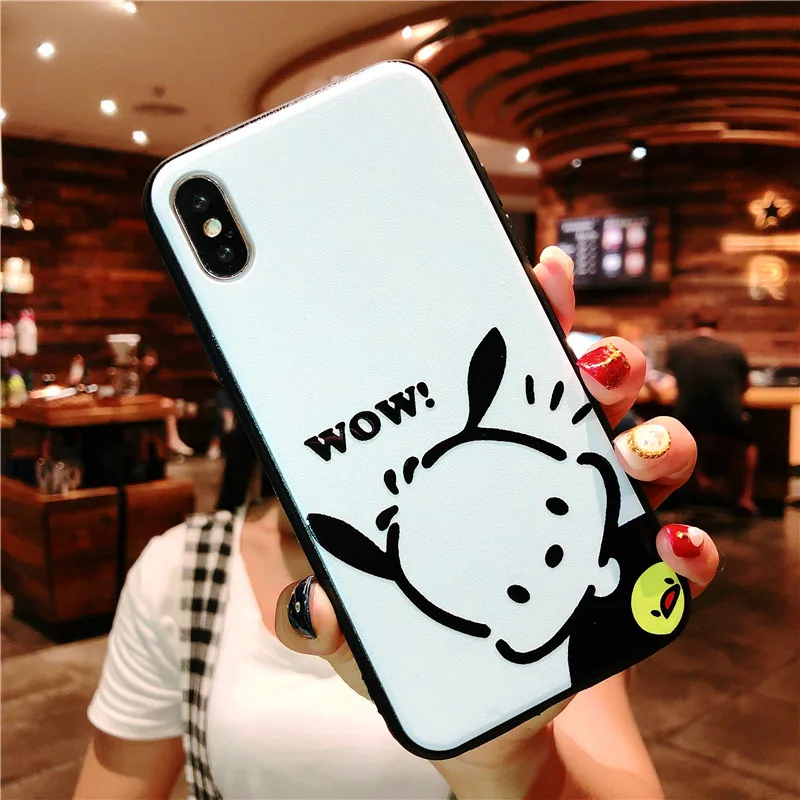 cute cartoon animals Rabbit phone case for iPhone 11 11pro 8 7 6 6S Plus X XR XS MAX Coque Shell relief black couple |