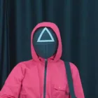 Костюм из игры кальмар, маска для мужчин, комбинезон для косплея, пластиковые маски с круглыми, шестью, квадратными, треугольными, шлемы, женский костюм для вечевечерние НКИ на Хэллоуин