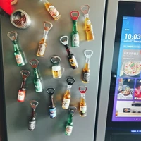 magnetic sticker simulation beer coke whiskey oppener plastic corkscrew fridge magnet home decoration