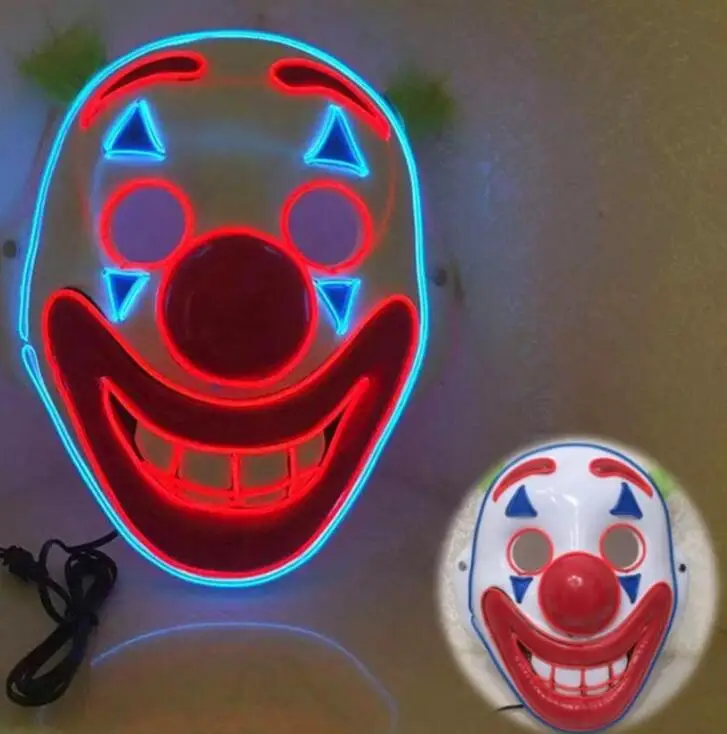 LED PVC MASK Фильм Джокер Маска латекс клоун маска Хэллоуин косплей маски реквизит - Цвет: LED PVC MASK