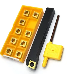 Держатель токарного инструмента SCLCR1212H09 SCLCR1616H09 SCLCR2020K09 + 10 шт CCMT09T304 UE6020 VP15TF, набор резцов из карбида лезвий