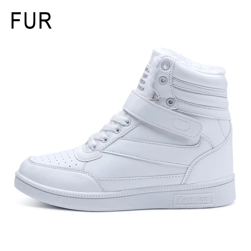 white fur Модные женские ботинки; коллекция года; популярные ботильоны; женские зимние ботинки; ботинки на платформе; теплые меховые кроссовки; женская обувь; зимние ботинки - Цвет: white fur