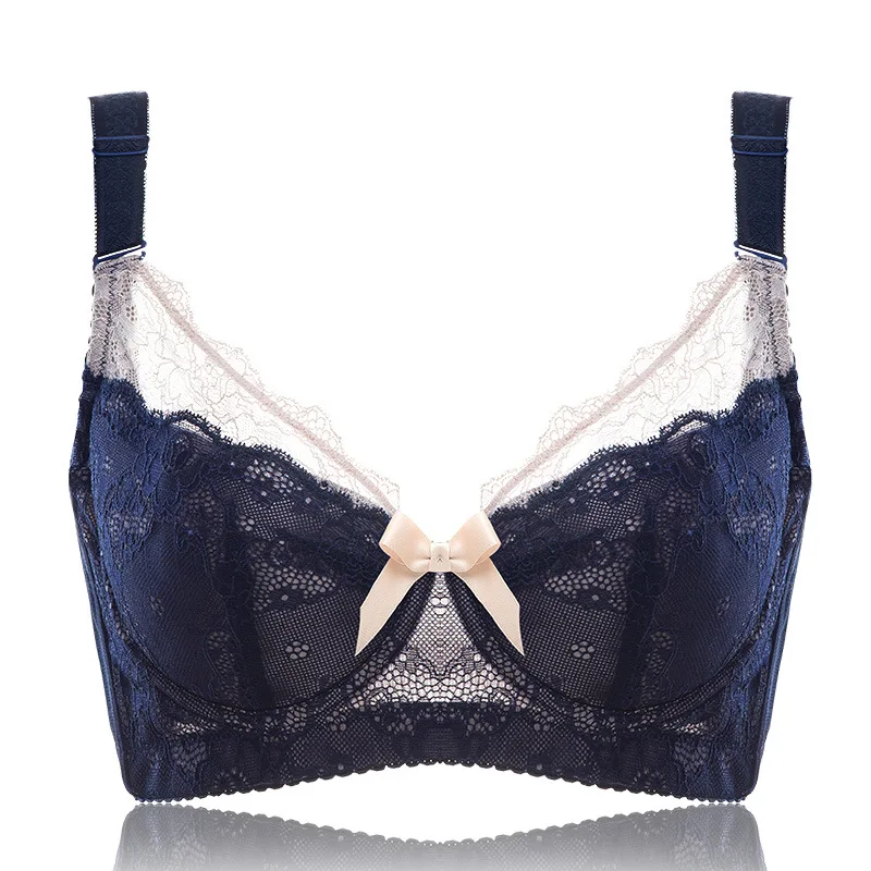 Big Size Womens Adjust Bra Full Coverage Underwire Lace Embroidery Breathable Bra Lingerie 75 80 85 90 95 100 105 D E F G H I J