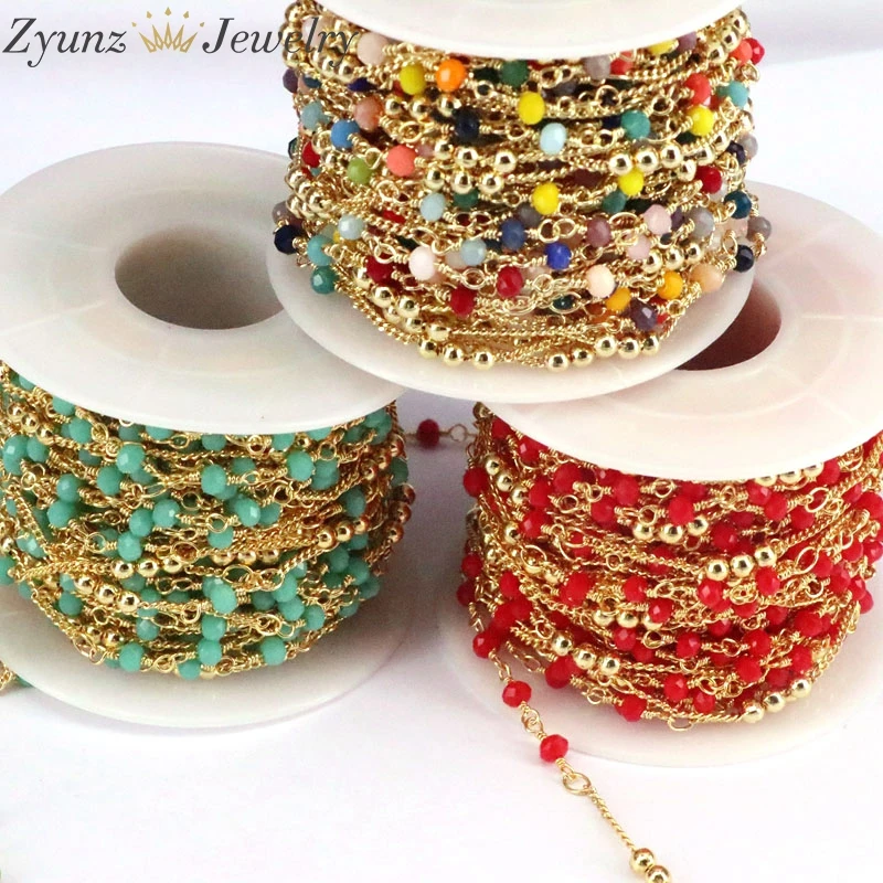 5 метров металлический кабель эмаль Золотая цепочка много цветов Звенья из