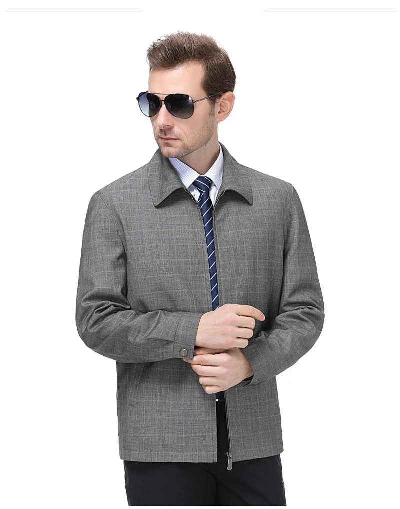 

2021 Новая мужская весенне-осенняя Новая мужская куртка для отдыха Одежда для папы среднего возраста деловая мужская куртка с отворотом для п...