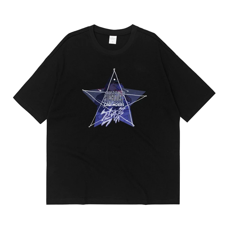 

Черная свободная футболка для косплея по мотивам «Невероятные приключения Джоджо»