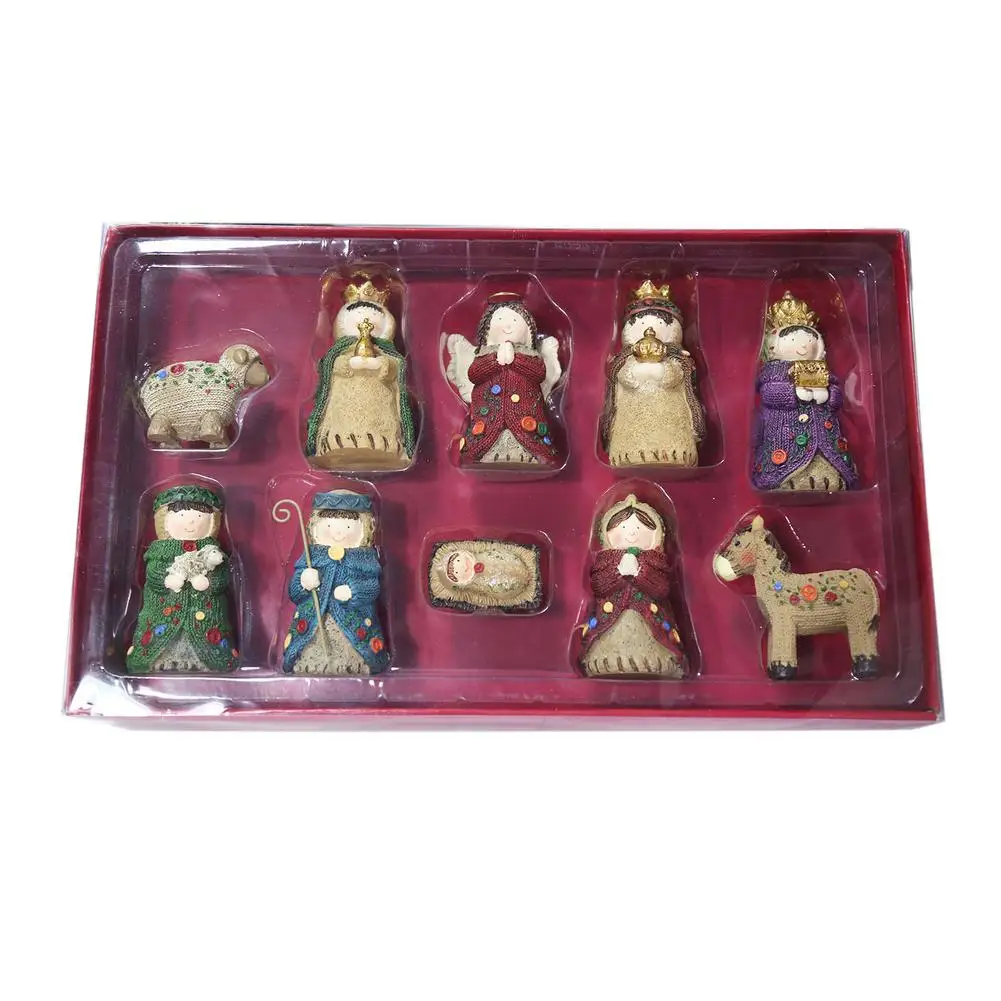 

Nativity Full Complete Set 10 Pieces Figures Real Life Nativity Scene For Home Accessories Religious Ornament Collectible Figur