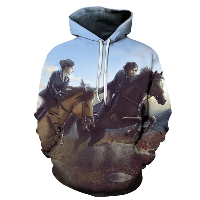 AFKH1814(Asian Size) Горячая Распродажа красочная лошадь Мужская толстовка с принтом женский 3D пуловер для мужчин толстовки осень длинный рукав мужская куртка - Цвет: AFKH1814(Asian Size)