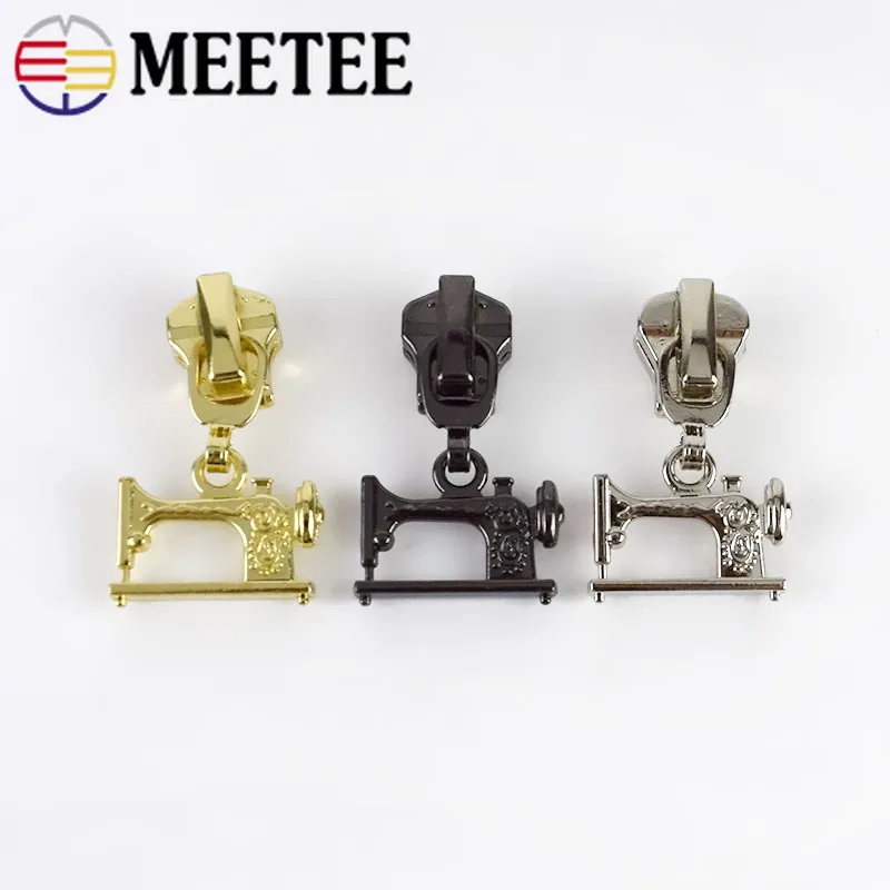10 шт. 3#5# Meetee ползунки для застежки-молнии для металла и молния из смолы язычок DIY ремонт на молнии Наборы Швейные сумки аксессуары F2-5