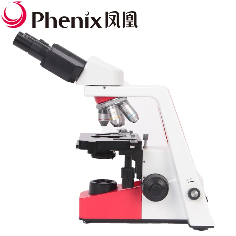 Phenix Биологический микроскоп 40X-1000x бинокулярный трубчатый Ахроматический объекктив для образования и медицинского лечения