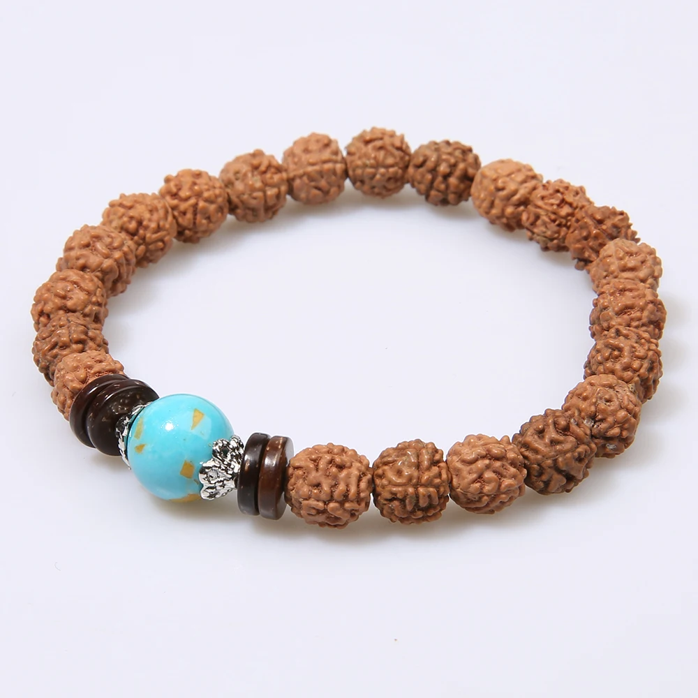 Rttooas Rudraksha мужские браслеты с бусинами тибетские Этнические украшения медитация