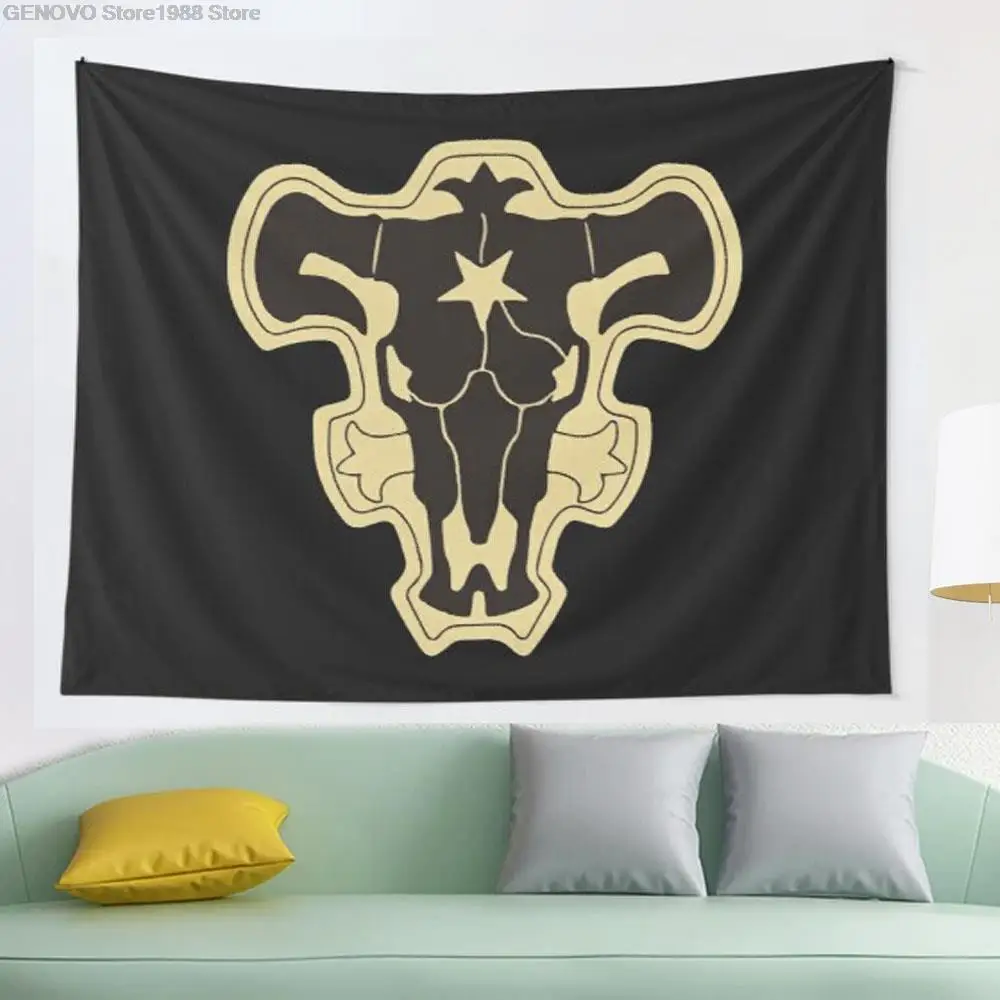 

Schwarz Klee Schwarz Bulls tapisserie Mosaik Stil Hippie Boho Wandteppiche Mandala Stoff Matte Wohnzimmer Decor