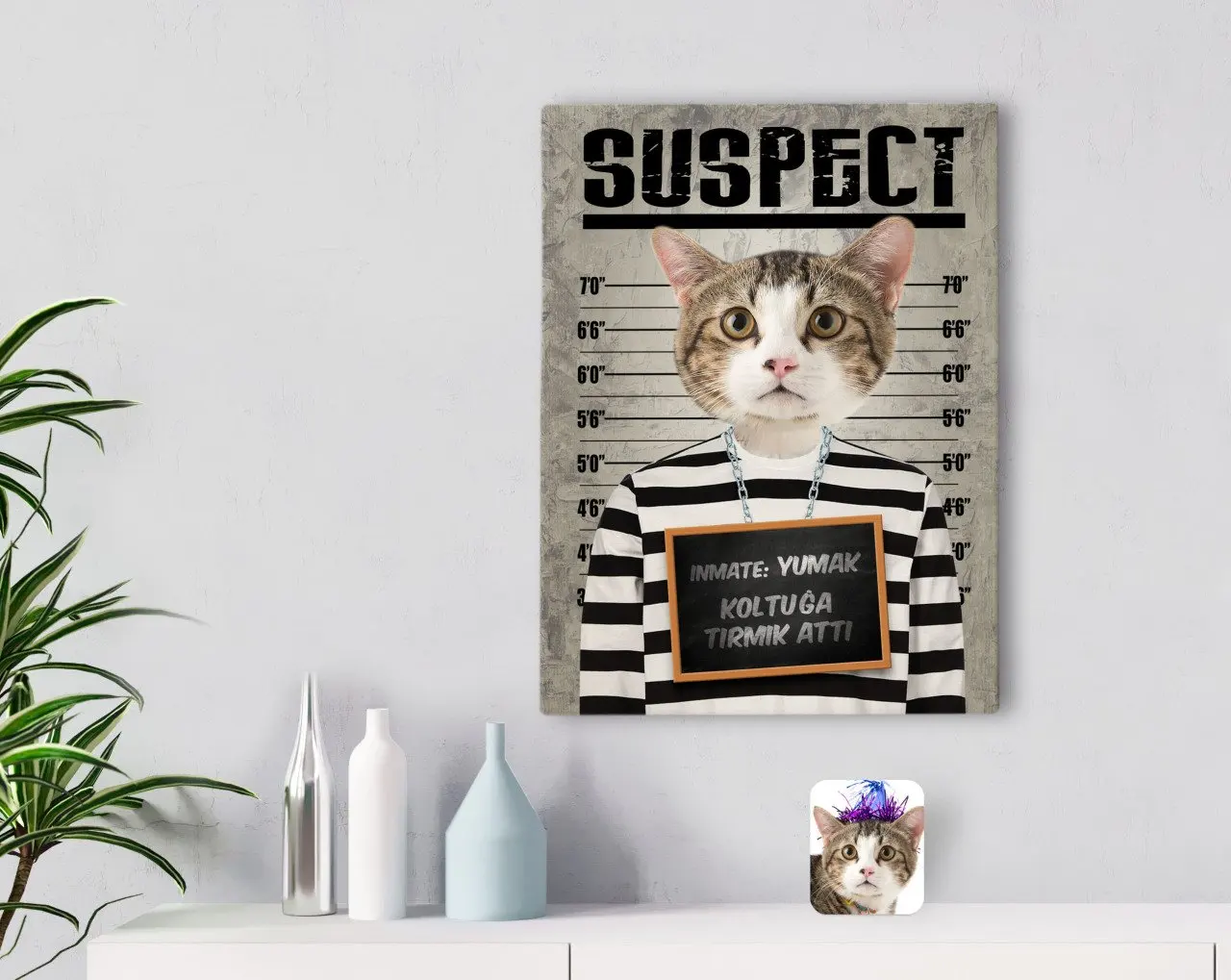 

Tailor-made Questionable Cat Design Canvas Table 30x50cm