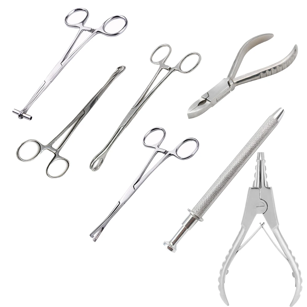 Professional Piercing Septum Belly Ear Tongue Lip Clamp Plier Stainless Steel Body Piercing Tool Stainless steel tattoo supplier