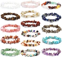 crystal natural gemstone bracelets healing chip stone bracelets for women men anxiety chakras crystal bracelet gifts