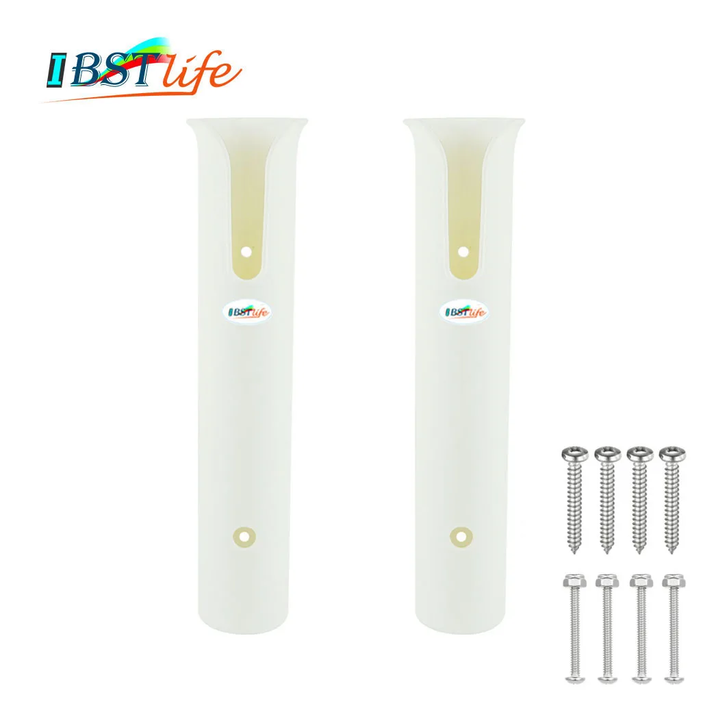 

2 Pieces White plastic fishing rod holders socket fishing rod racks for boat marine fishing box kayak boat yacht