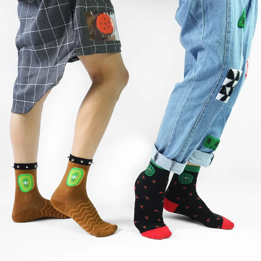 Носки для взрослых фрукты еда арбуз питайя манго авокадо ананас груша яблоко