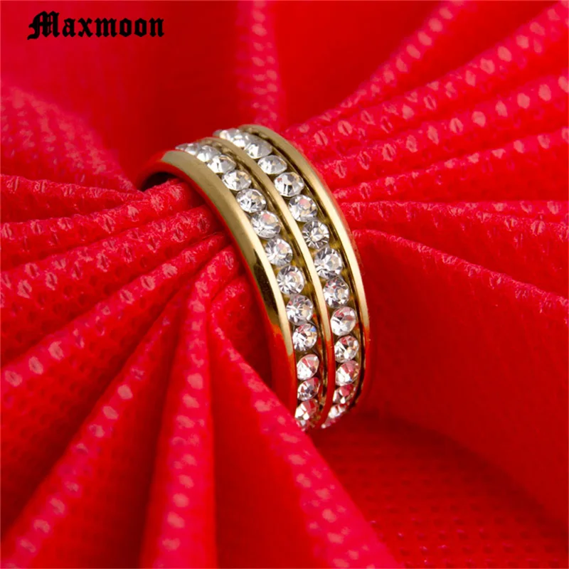 Кольца Maxmoon из титановой нержавеющей стали женские ювелирные изделия с белым