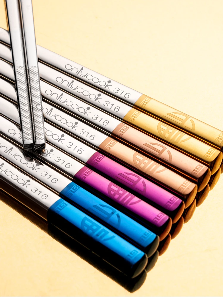 

Beginner Chopsticks Reuseable Dinnerware Metall Chinoiserie Chopsticks Cooking Portable Baguette Chinoise Chopsticks BG50CC