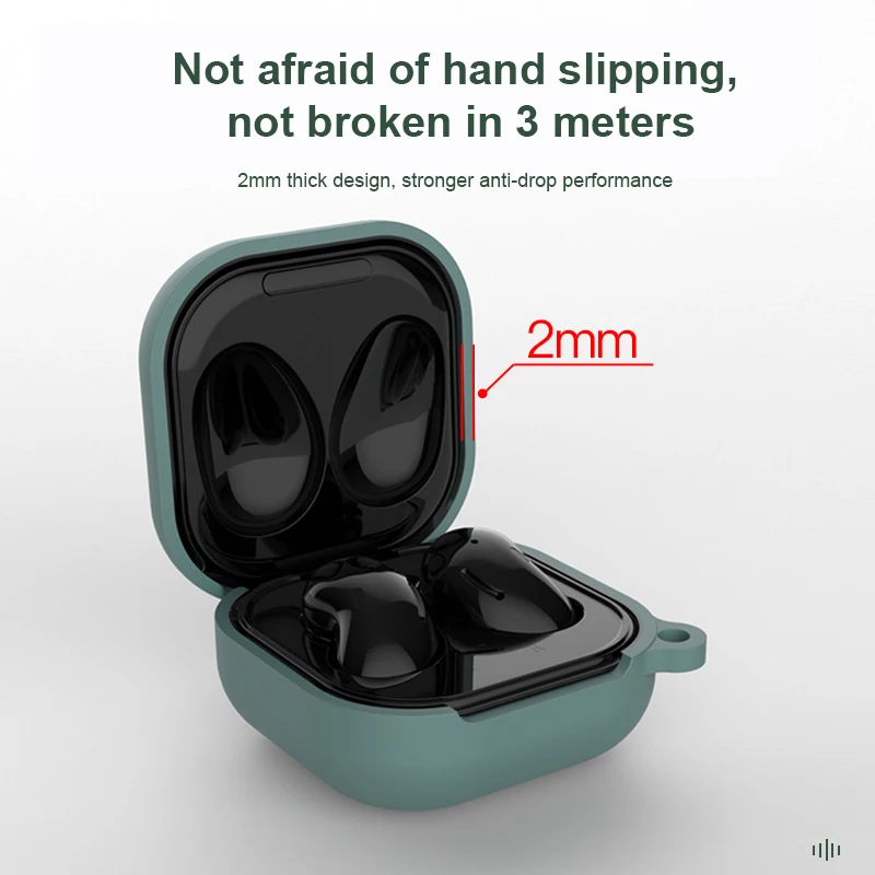 

Silicone Earphone case For Samsung Galaxy Buds live/Pro Earphone Case Accessories Shockproof Slim Cover With Anti-lost Buckle