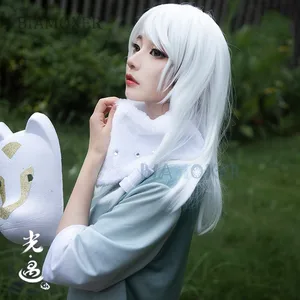 Парик для косплея небеса светильник, костюмы для Хэллоуина, потомки света, парики для мужчин и женщин, белые волосы