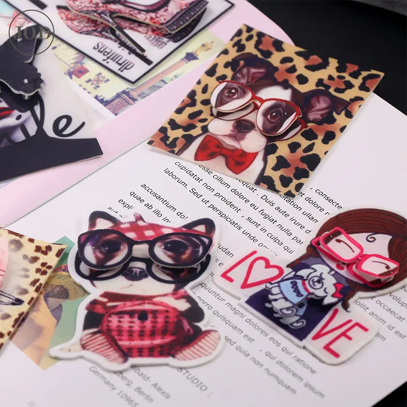 3D 2 слоистых дизайна печать мультфильм патч для детей Одежда пришить патчи на