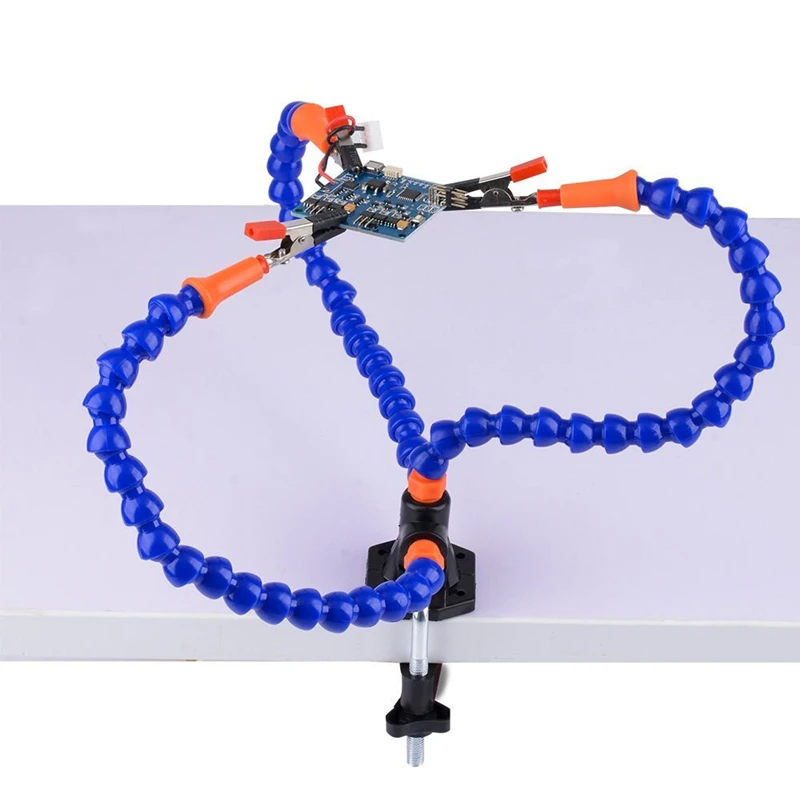 

Bench Vise Table Clamp Soldering Station with 3pc Flexible Arms Soldeirng Iron Holder PCB Welding Repair Third Hand Tool