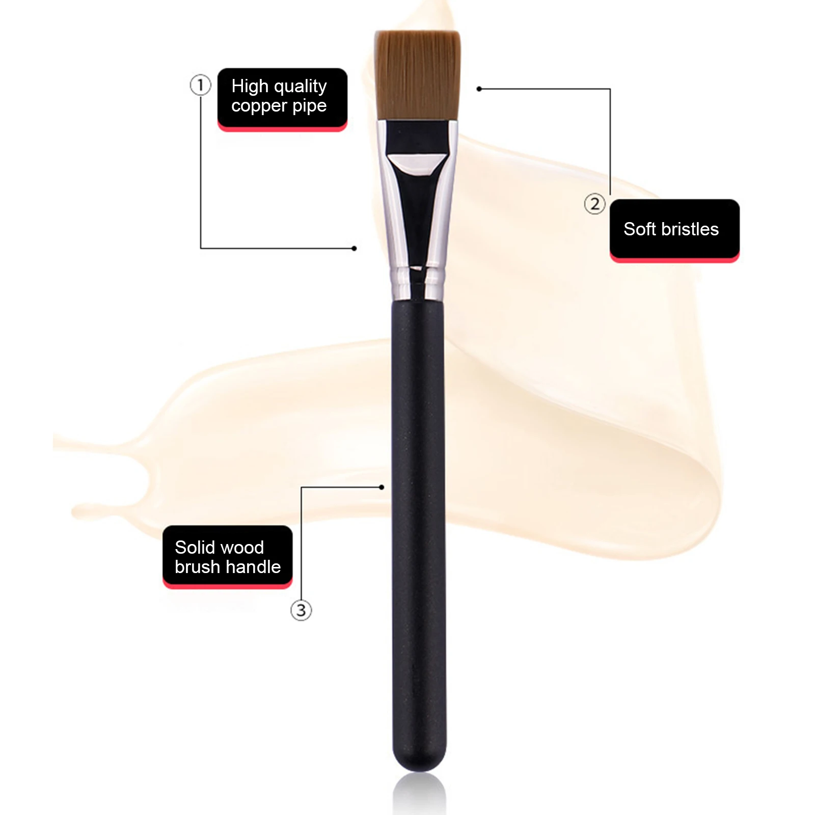 

Foundation Brush Flat Head Liquid Wood Handle Facial Tool Ultra-thin For Eye Shadow Blush 1 Set Of Makeup Brushes
