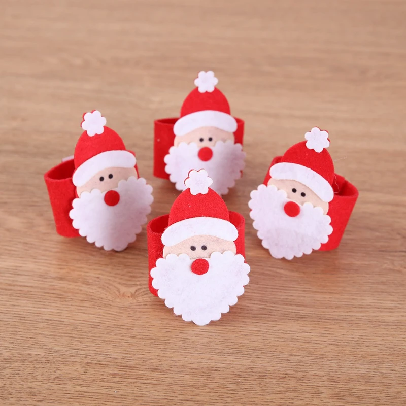 

1pc Red Santa Napkin Ring Christmas Party Decoration Crafts Holders for Dining Table Banquet Napkin Circle Party Decor Supplies