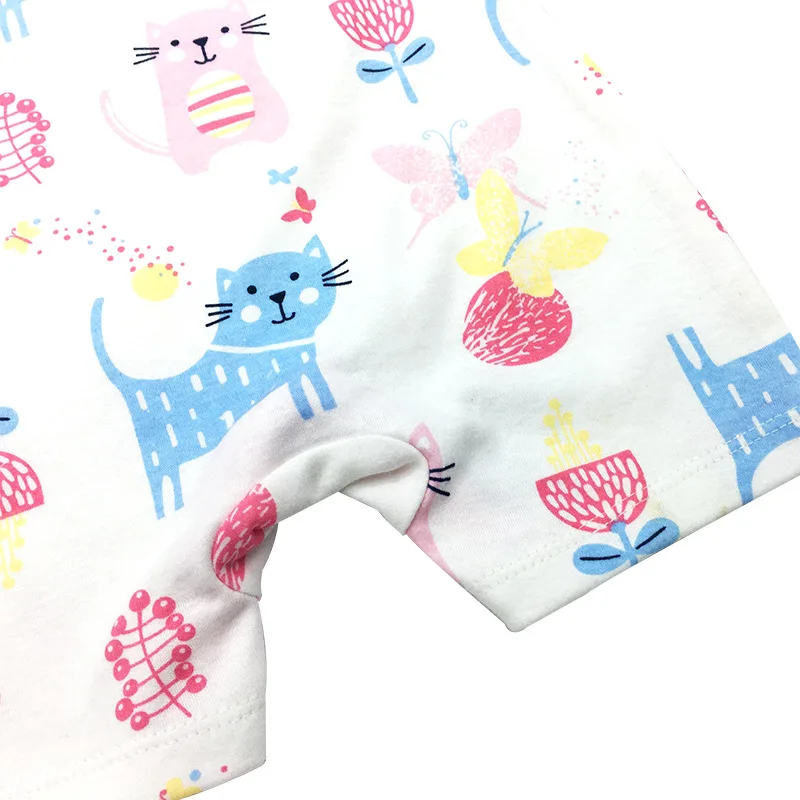 Комбинезон для девочек 6-24 мес. с коротким рукавом и принтом | Детская одежда обувь