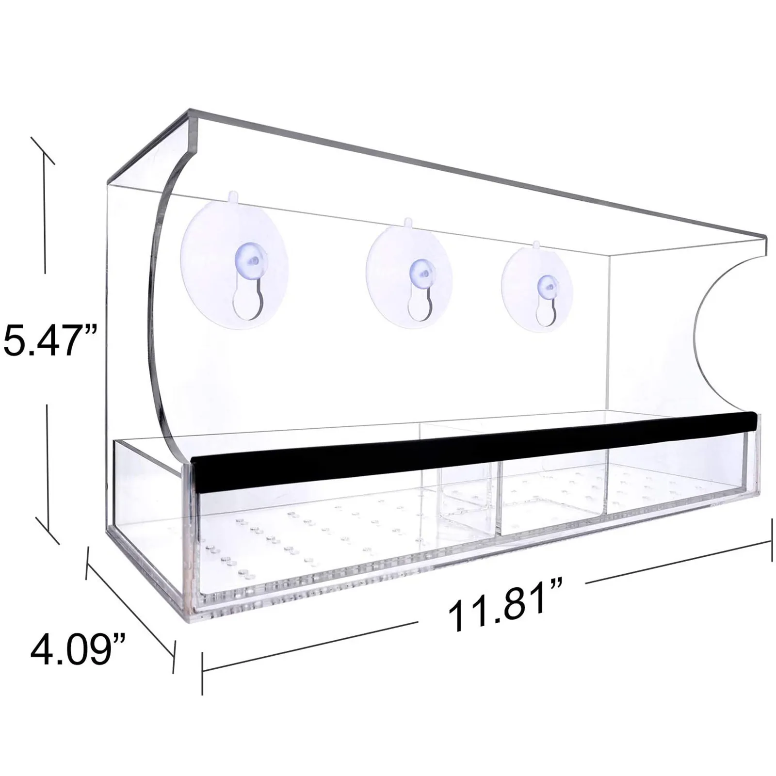 

Convenient Bird Cage Window Hanging Bird Feeder Extended Roof Sliding Feeding Tray Drainage Device Weatherproof Birdcage