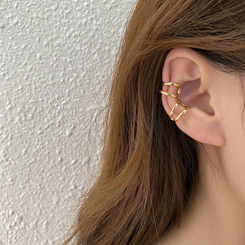

SIPENGJEL Vintage Metal Ear Cuff Clip Earrings Non Pierced Ears Cuff Fake Piercing Earring Women Fashion Party Jewelry 2021