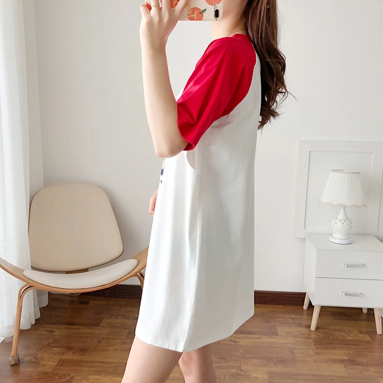 Футболка для беременных с буквенным принтом средней длины Одежда большого