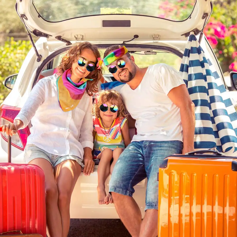 Набор аксессуаров для одежды в стиле хиппи очки ожерелье и шарф с надписью мира