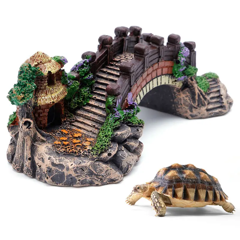 Смола рокерский мост украшения для аквариума башня аквариумные аксессуары